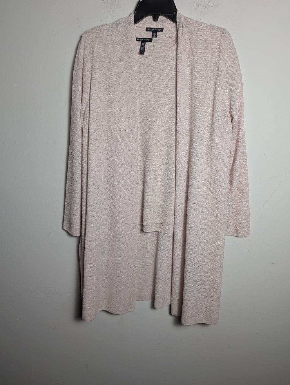Eileen Fisher Pink Cardigan Set Extra Fine Merino Wool Sz M